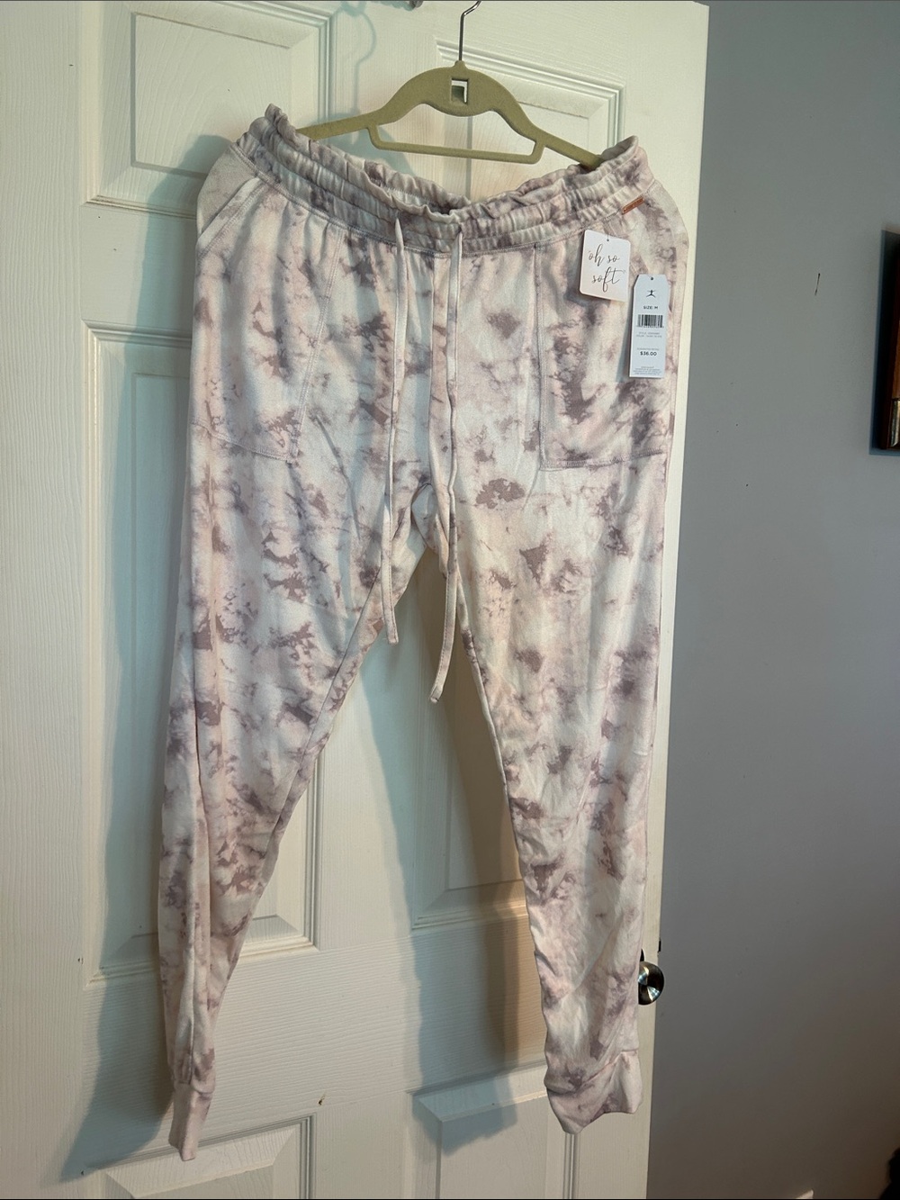 Danskin Tie-Dye Jogger Pants in Light Pink and Mauve